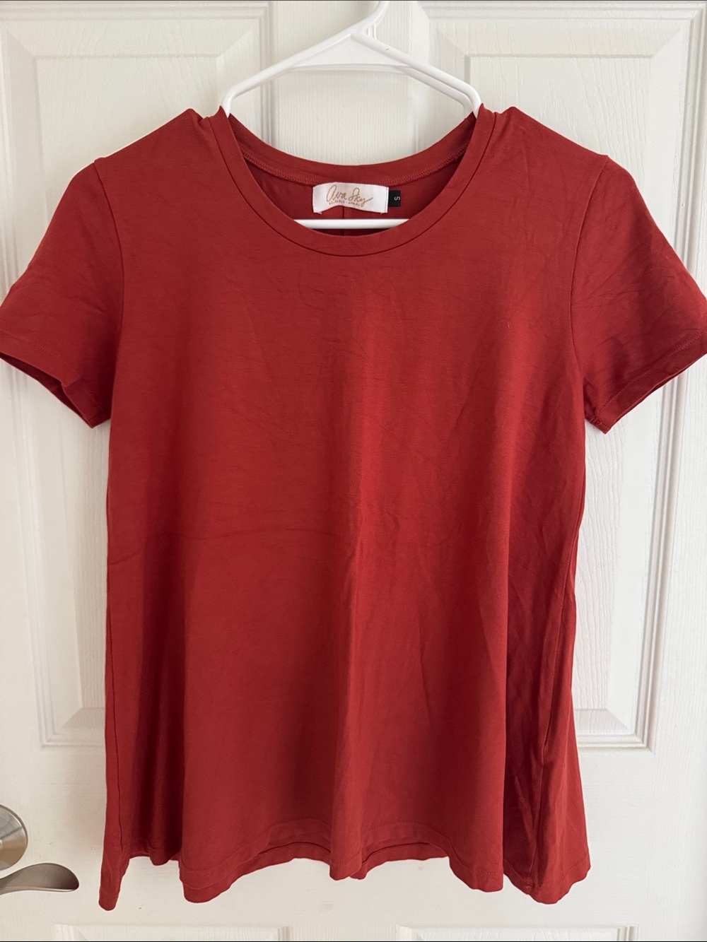 Ava Sky Short Sleeve Crewneck Tee - burnt Orange